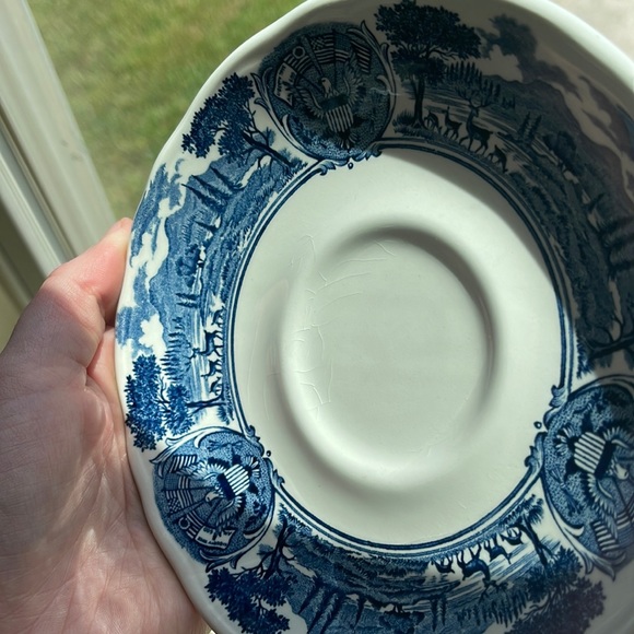 J&G MEAKIN | Vtg “America Hurrah” English Ironstone Hand Engraved Saucer Plate - Picture 9 of 9